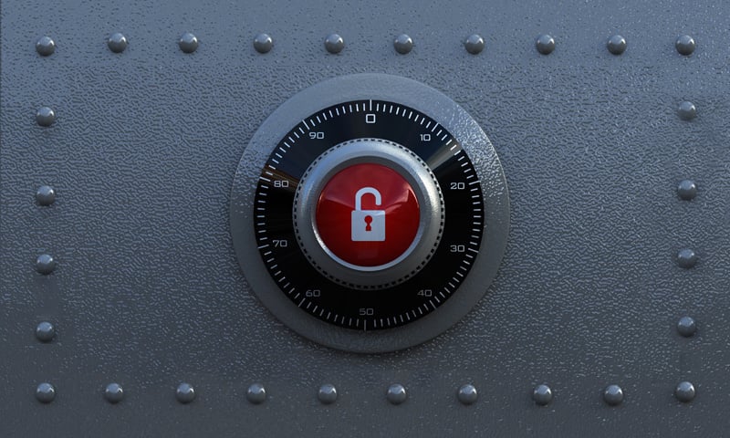 Secure, locked vault Secure, locked vault